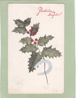 Kitsch Stechlaub Hufeisen Neujahr 1911