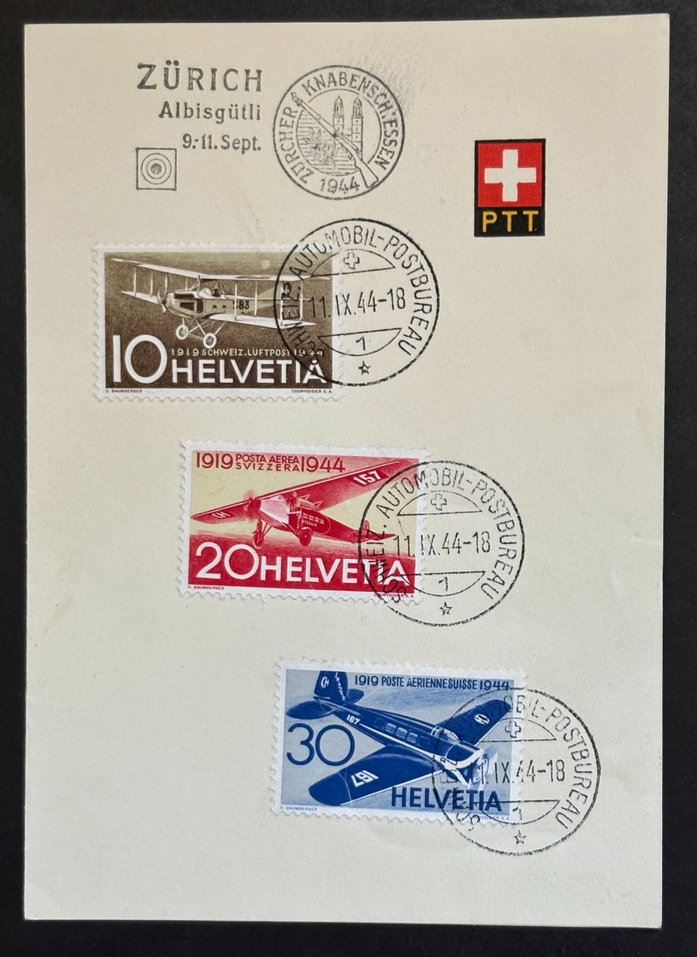 Tutti i francobolli: ZÜRICH ALBISGÜETLI 1944 FLUGPOST – Usato da Ostermundigen venduto da crazy-horse-1840