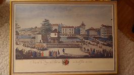 Gravure CG Geissler - place Bel-Air et l'Isle