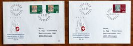 1965, NABRA Blockausschnitte W41, W42 auf FDC