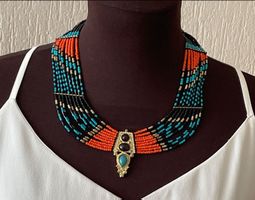Collier Multicolore: turquoise, corail, perles