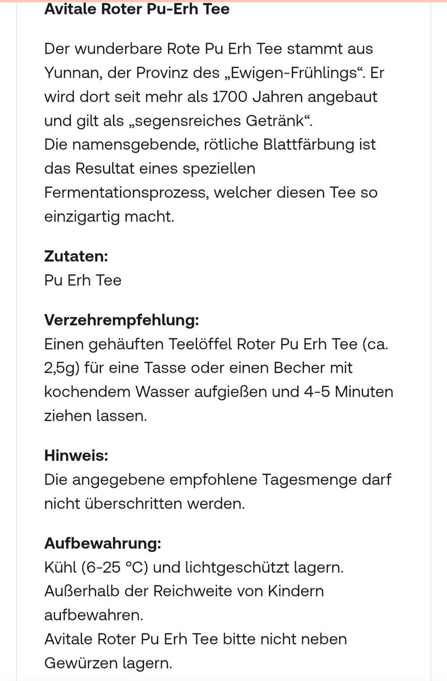 Cibi & Specialità: Puh Eher Tee - echter Abnehmtee aus Alter Tradition. – Nuovo e nell'imballaggio originale da Illnau venduto da mimi0303 8