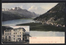 Silvaplana, Hotel Sonne, Blick auf das D