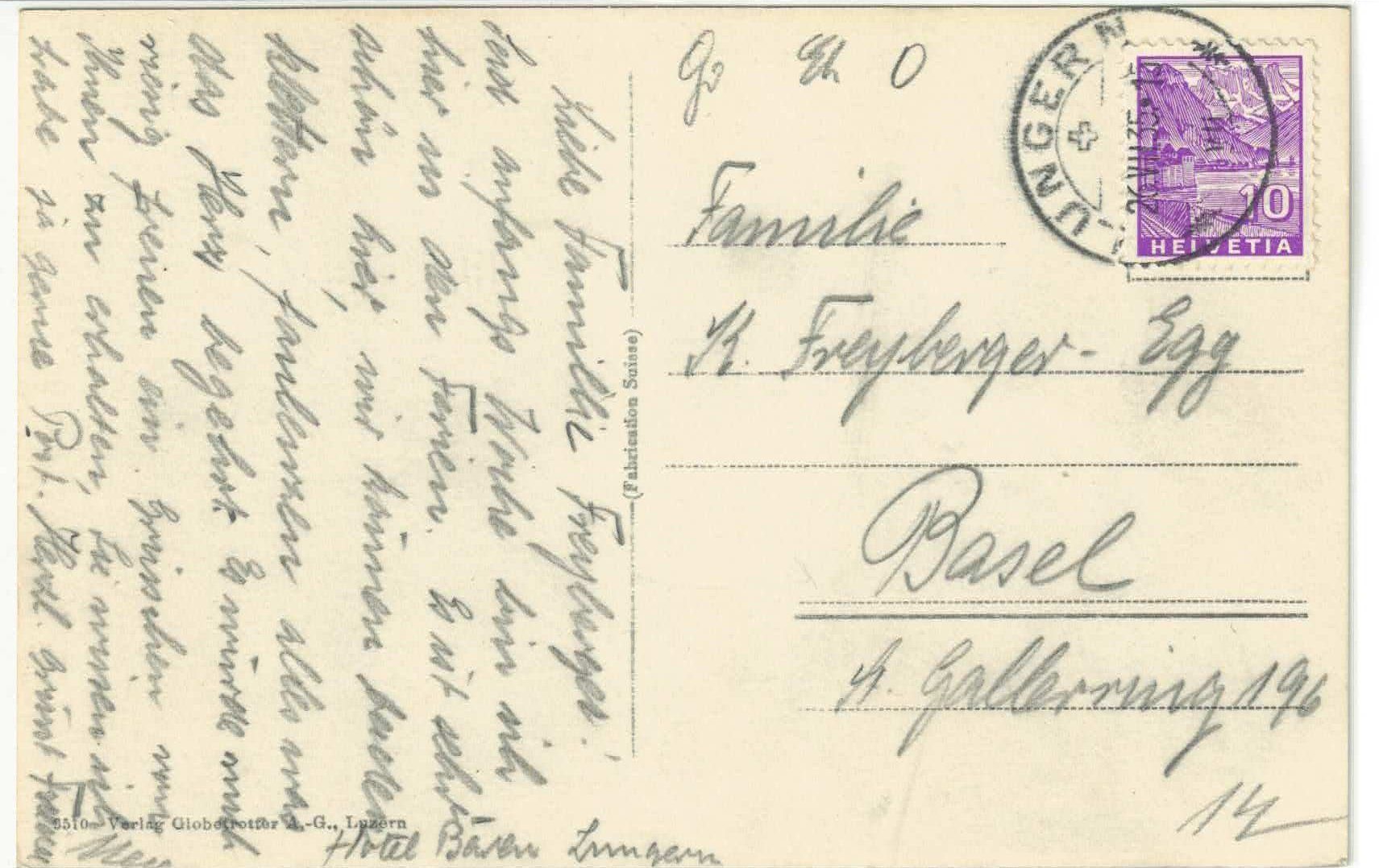 Cartoline postali: Lungern mit Schynberg – Usato da Ettingen venduto da Kartenplanet 1