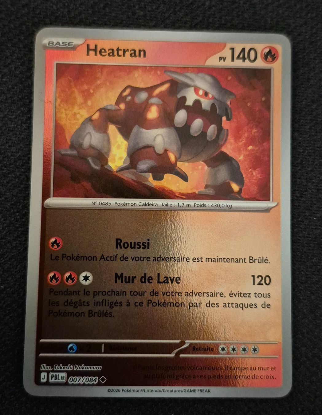 Pokémon Carte collezionabili: HEATRAN 007/084 REVERSE POKEMON NUIT NOIRE – Usato da Grand-Lancy venduto da luc111
