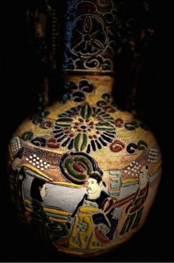 Lampade: Japanische Satsuma- Keramik Lampe – Usato da Siblingen venduto da rantiques 4