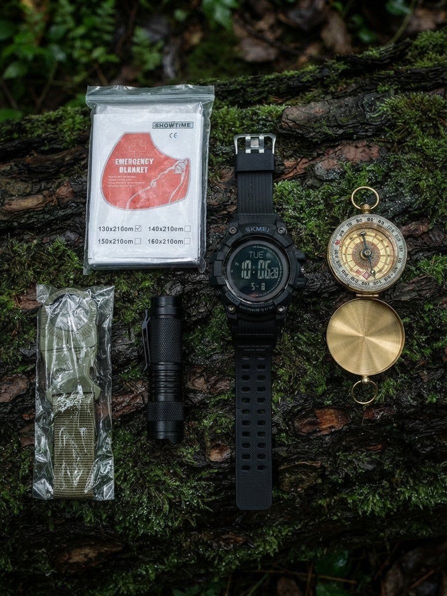 Orologi: Überlebensset Uhr Messer Kompass Höhenmeter Barometer – Nuovo (secondo la descrizione) da Zürich venduto da Sarameier 2