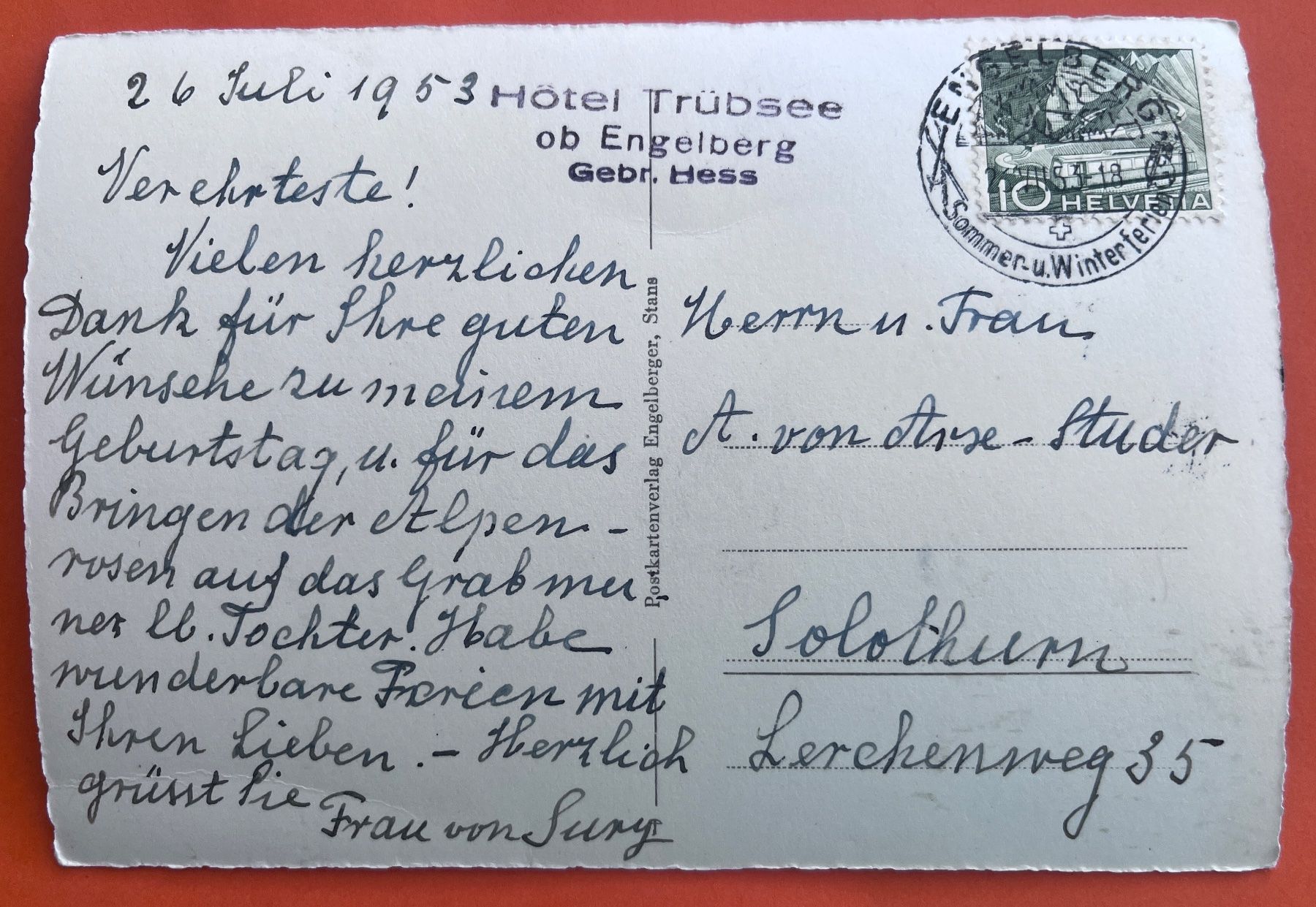 Cartoline postali: AK Engelberg, die erste Sesselbahn der Schweiz – Usato da Biberist venduto da Edelfloh 1
