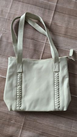 🆕️ NIKA Vintage Leder Tasche - creme - Flecht-Optik