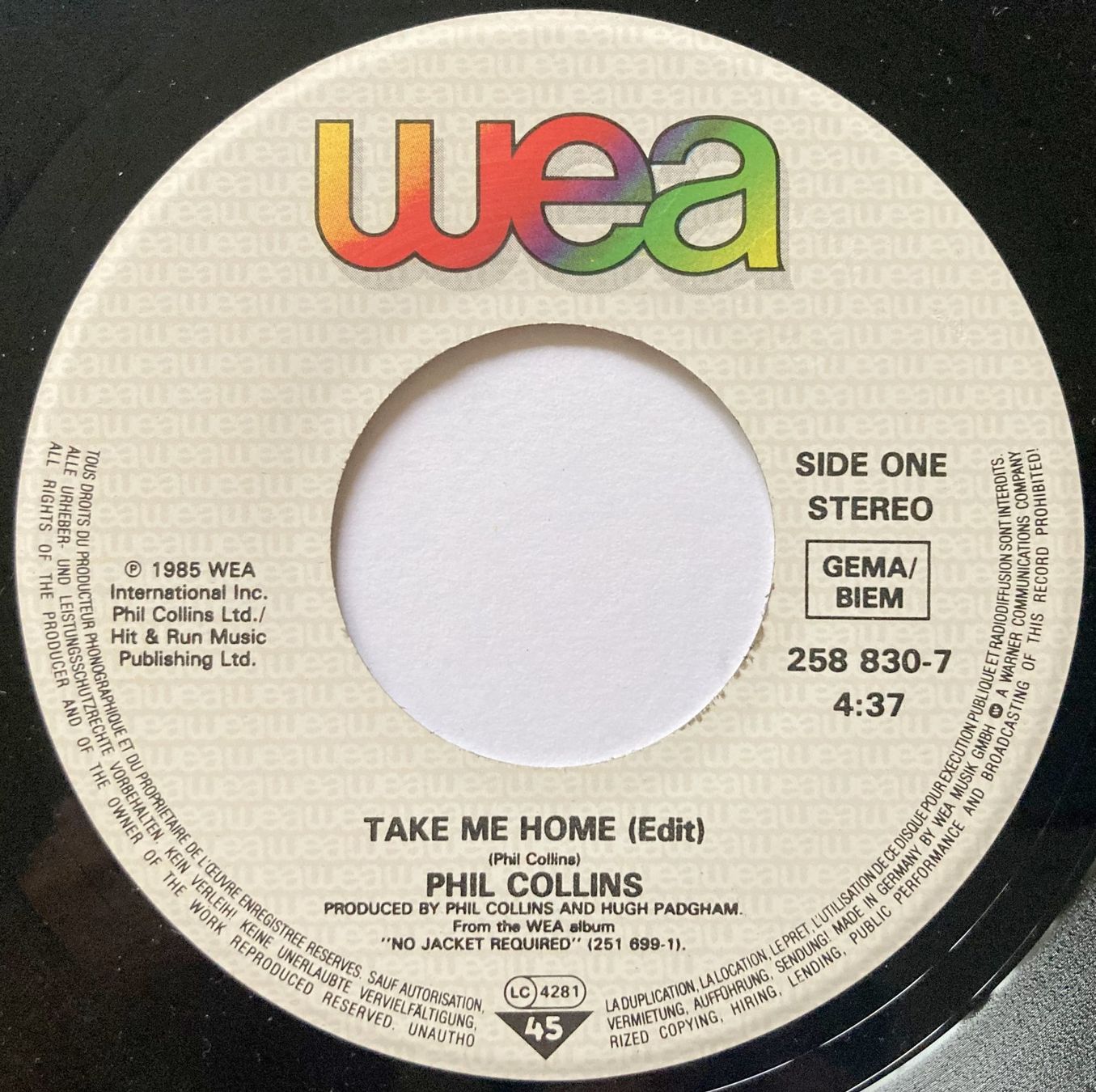 Dischi in vinile: PHIL COLLINS - TAKE ME HOME – Usato da Bottens venduto da hotter-than-hell 2