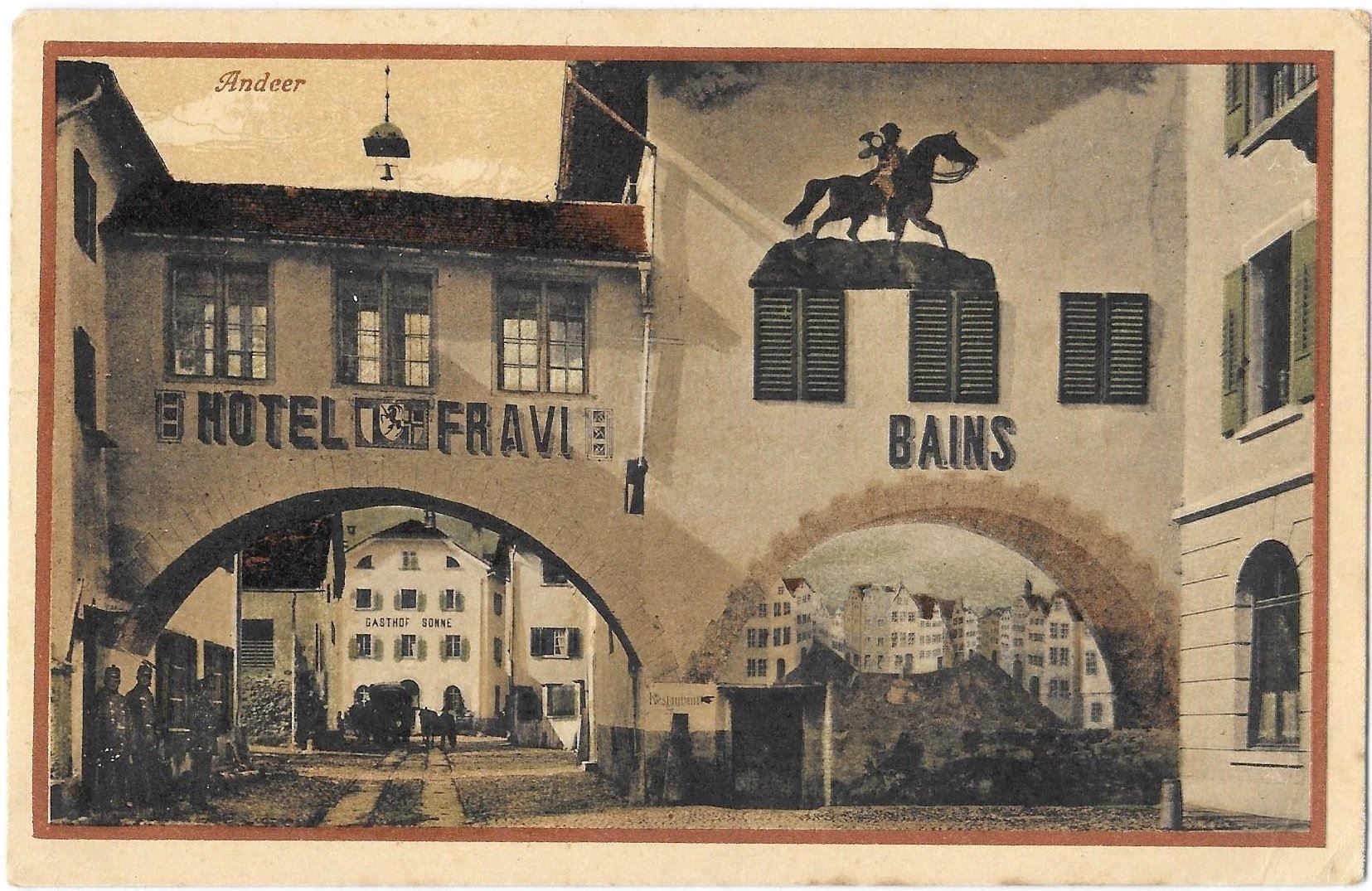 Ansichtskarten: Andeer Hotel Fravi Feldpoststempel – Gebraucht aus Olten von clotaldi