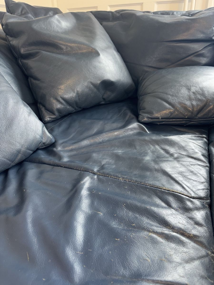 Sofas: Ecksofa aus Leder, dunkelblau – D'occasion à St. Gallen par mei_27db 6
