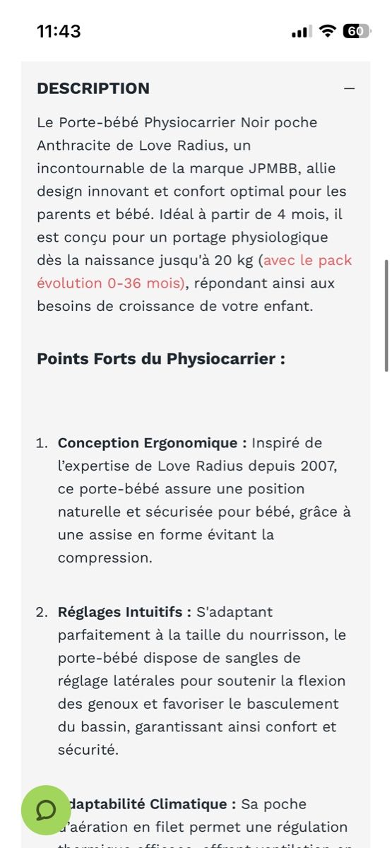 Marsupi portabebè: MM_Porte-bébé PhysioCarrier Love Radius - Noir Anthracite – Nuovo (secondo la descrizione) da Cossonay-Ville venduto da Venusa09 6