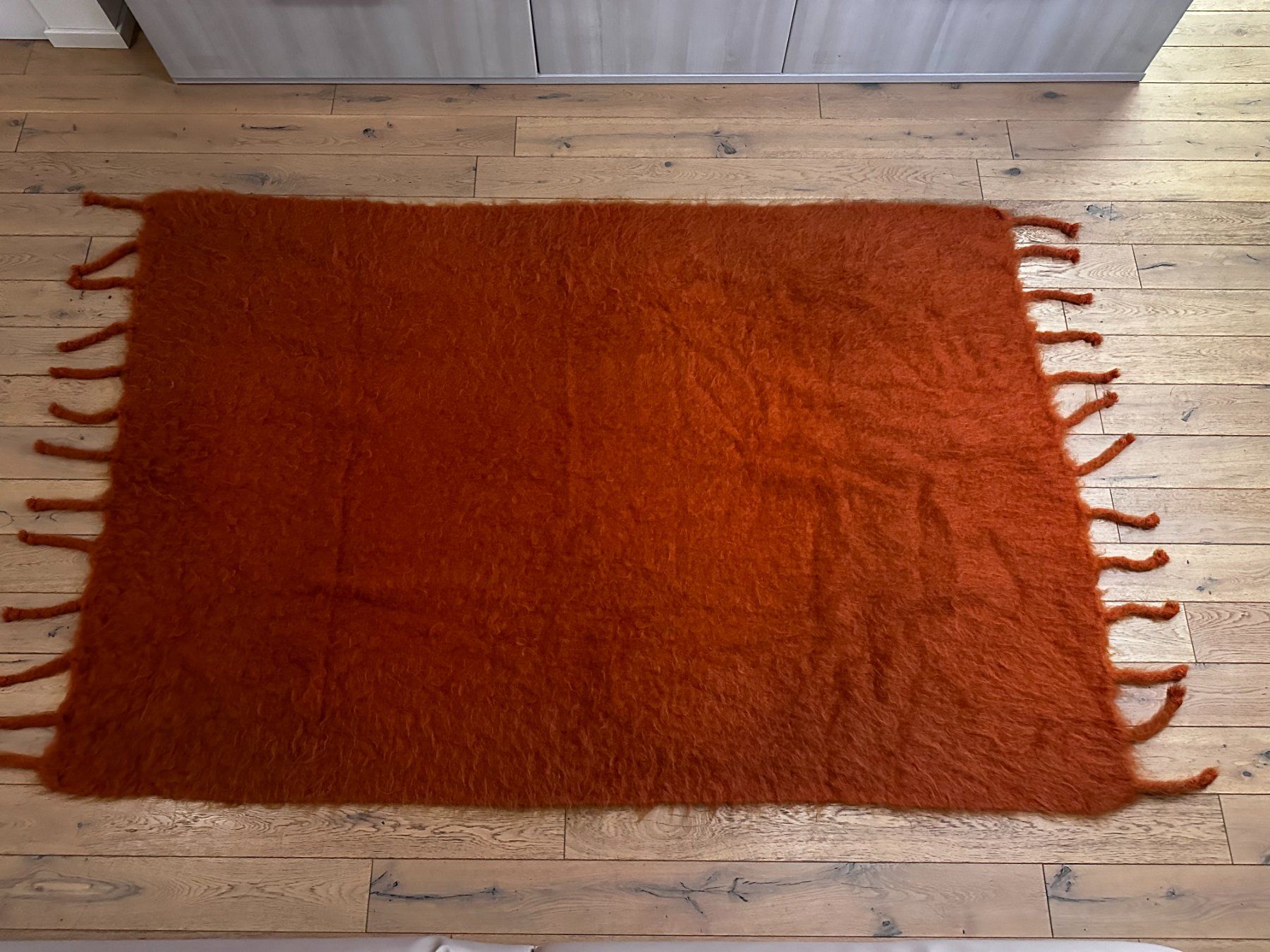 Hermès Coperte: Hermès Mohair Wool Orange - Hand Knitted - Large Throw Blank – Nuovo (secondo la descrizione) da Lugano venduto da LudovicoSwiss 1