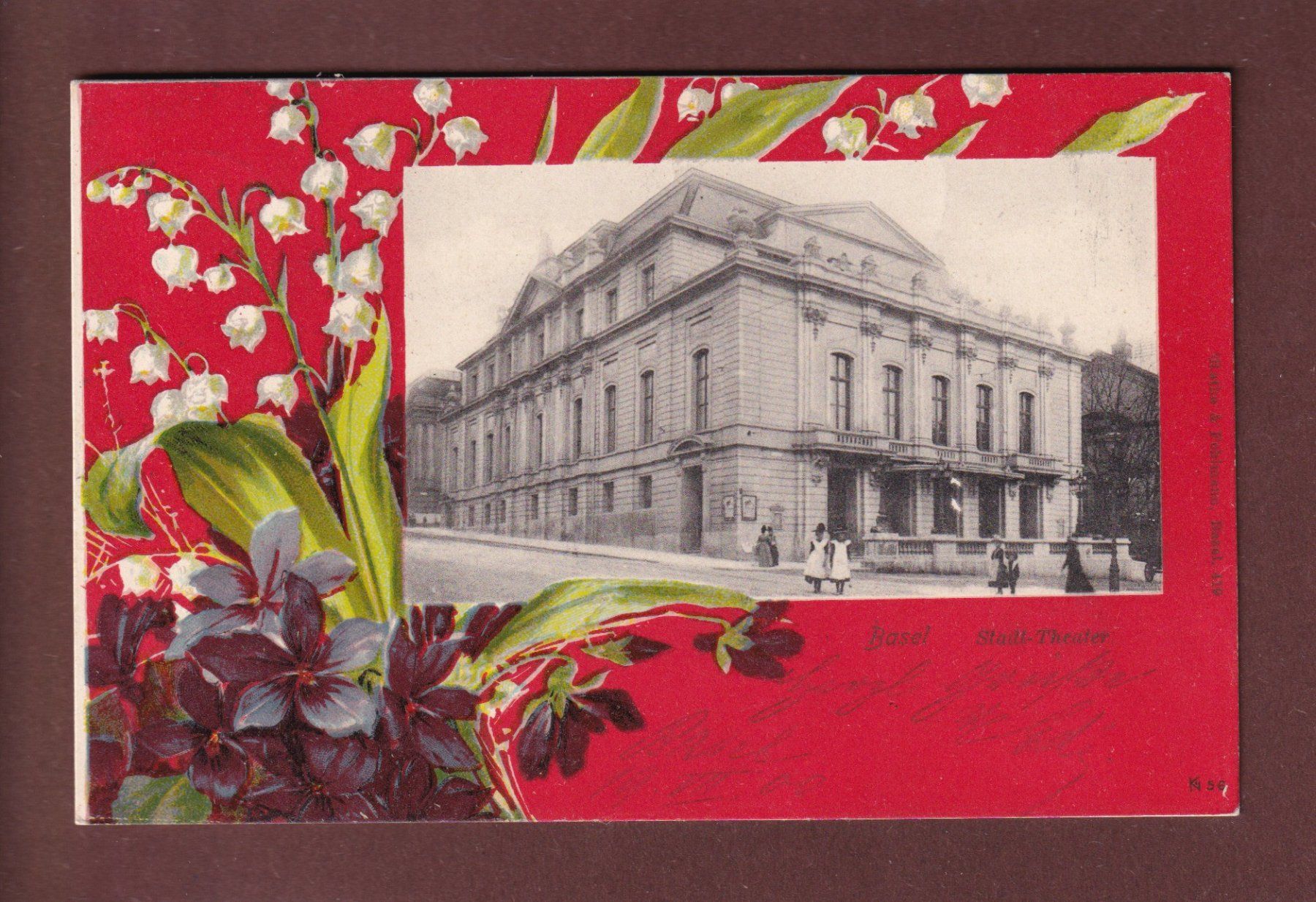 Cartoline postali: BASEL - Theater - 1900 UPU – Usato da Pully venduto da nicecards