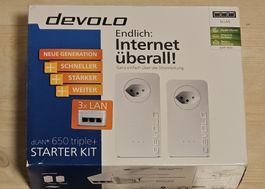 Devolo dLAN 650 triple+ Starter Kit Powerline CH Steckdosen
