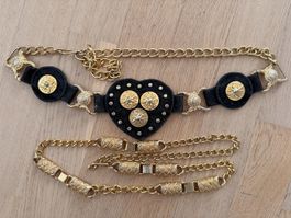 Taillengürtel / Kettengürtel gold farbig 2 Stück