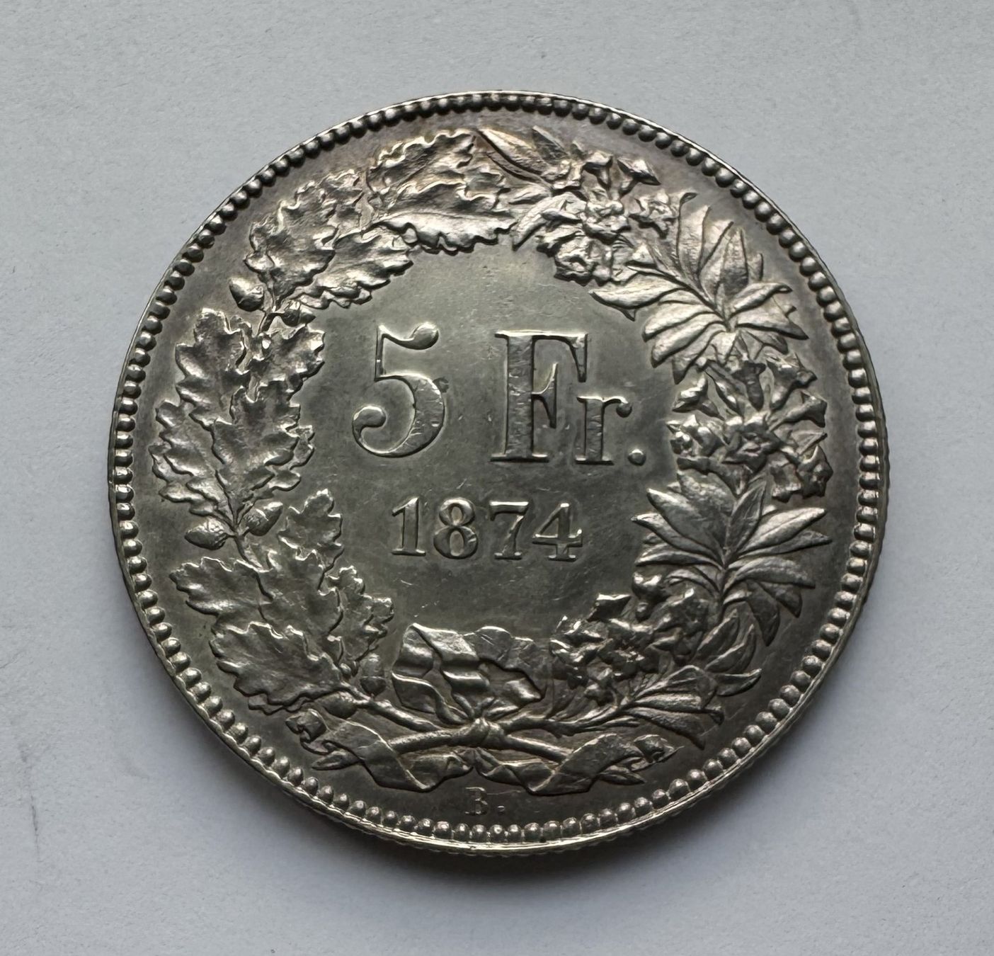 Alle Münzen: 1874 5 Franken -unz – Neu (gemäss Beschreibung) aus Kirchberg SG von Zenhad69