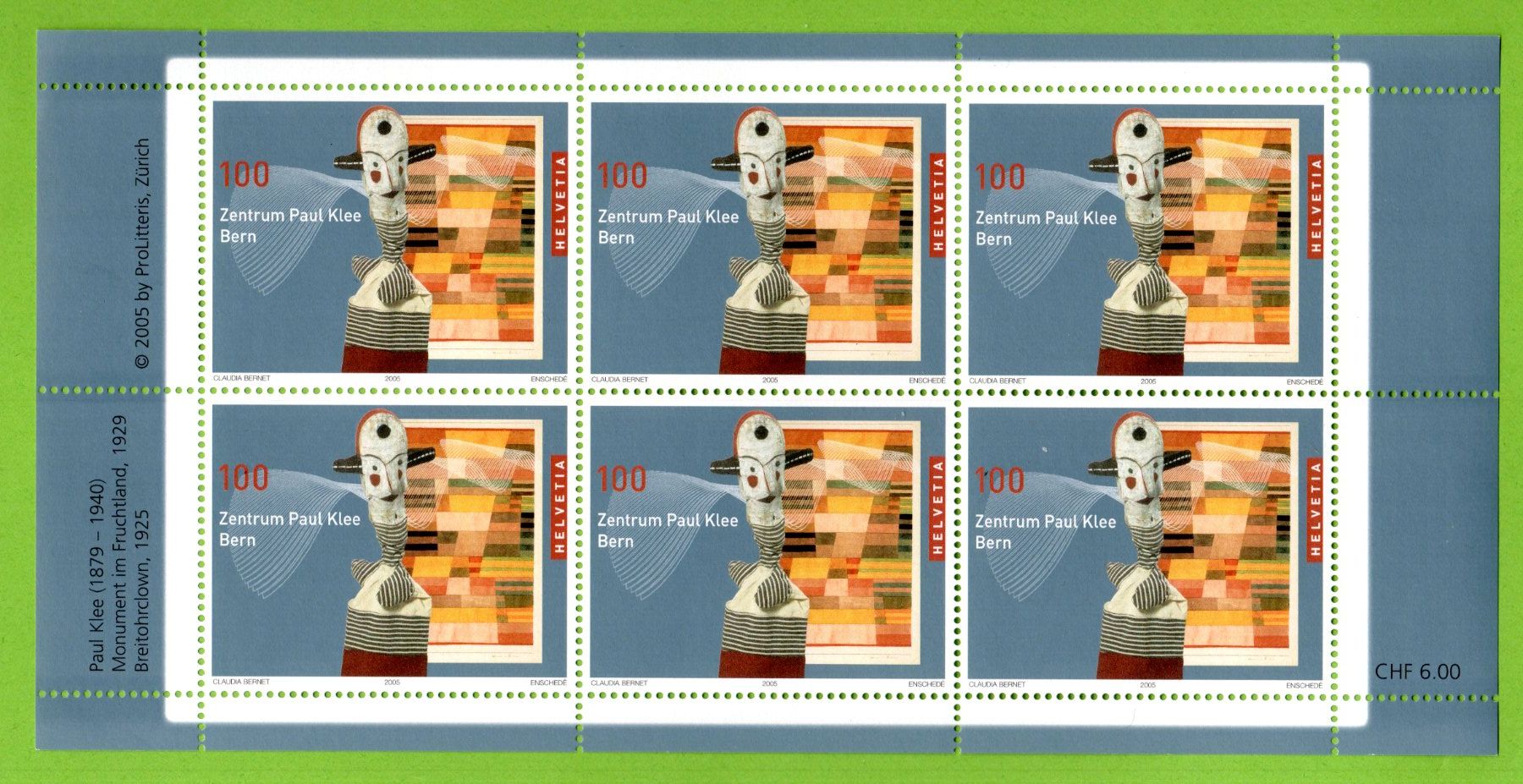 Tutti i francobolli: 2005 Zenrum Paul Klee Bern Kleinbogen postfrisch SBK 30.-- – Nuovo (secondo la descrizione) da Stein am Rhein venduto da Huehnerhund