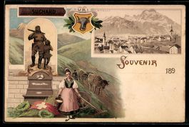 Litho Altdorf, Ortsansicht, Reklame für