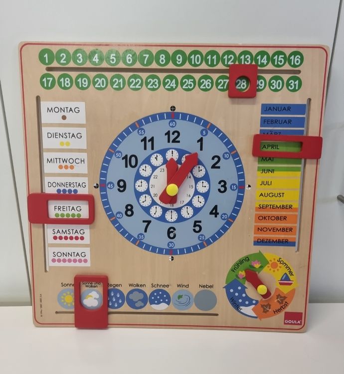 Goula Kalender -Uhr, Lernuhr  Kaufen auf Ricardo