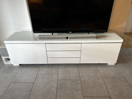 IKEA BESTÅ BURS TV-Möbel Hochglanz Weiss mit Milchglasplatte