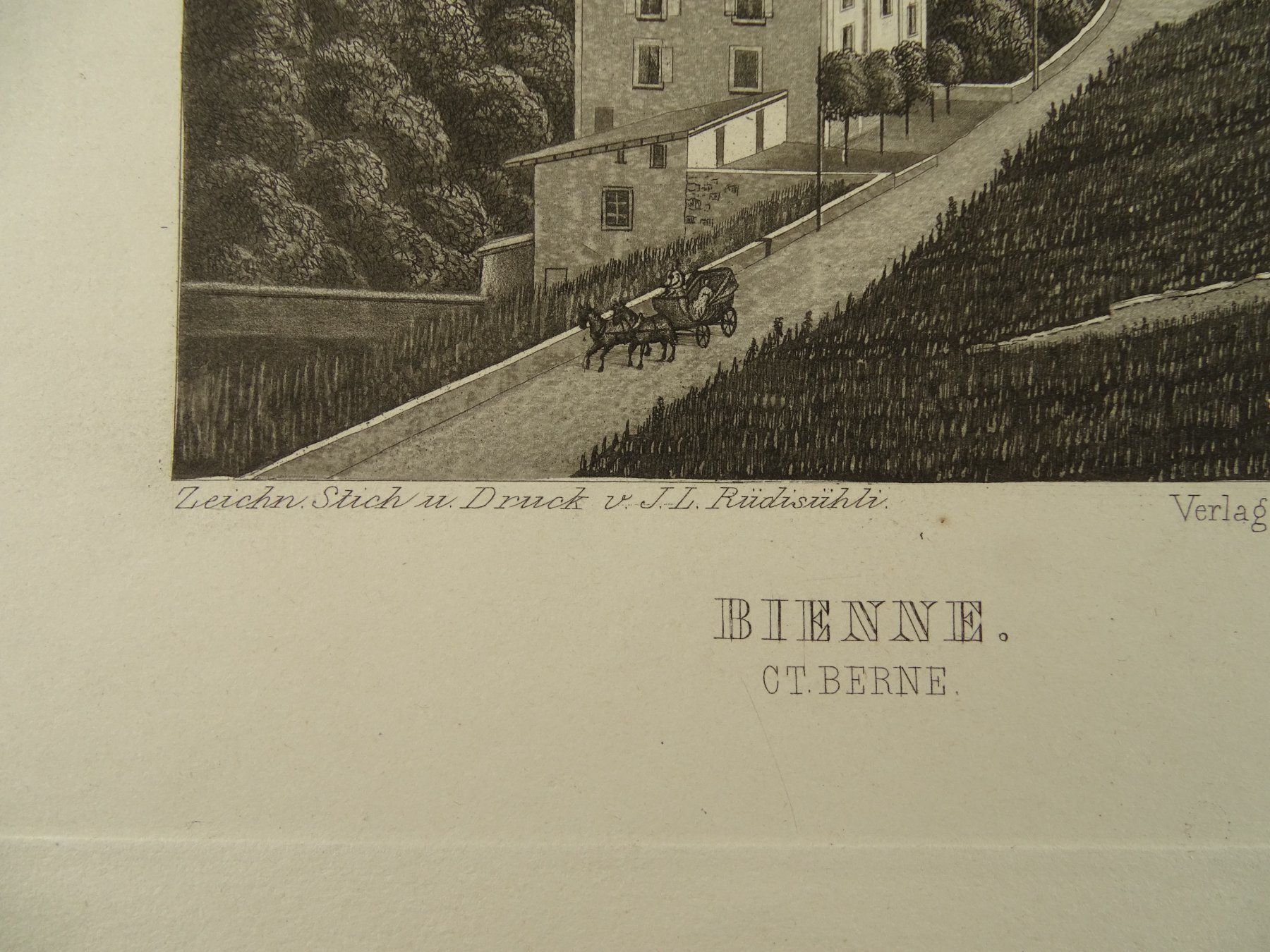 Incisioni: BIEL, BIENNE, STAHLSTICH UM 1870 – Usato da Grüningen venduto da Kartensammler 3