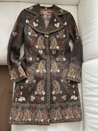 Embroidered Biya Wool Coat Size XS