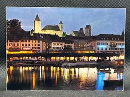 Rapperswil (SG) Zürichsee, Hafen mit Schloss und Pfarrkirche