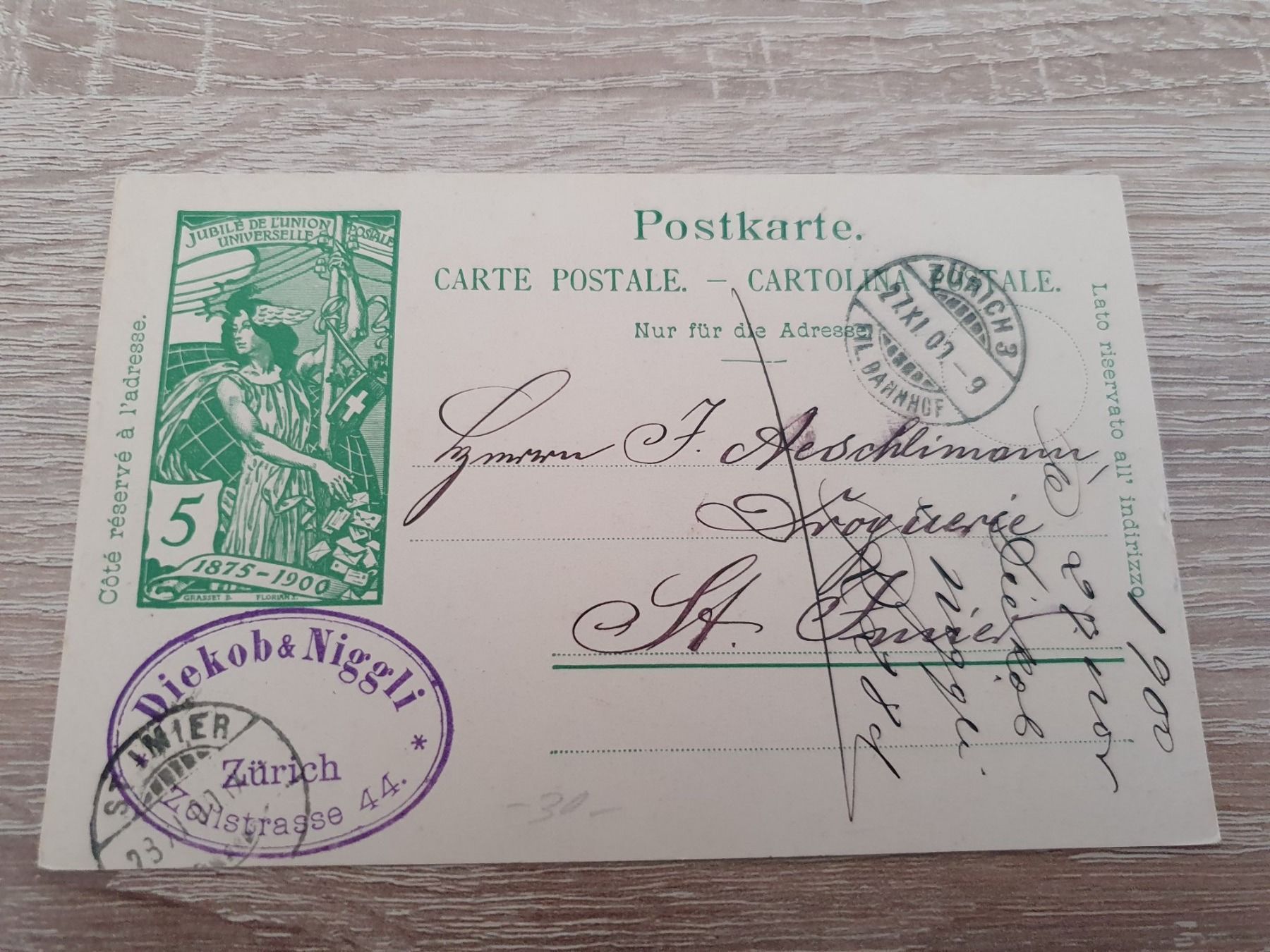 Tutti i francobolli: UPU Postkarte Dietikob & Niggli – Usato da Balgach venduto da SIMEON27