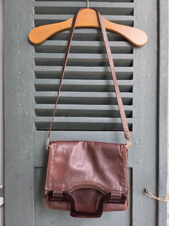 ❗SALE❗Vintage Leder Tasche Braun Faltbar