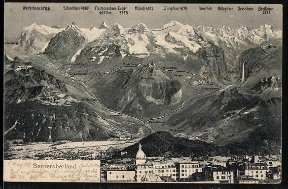 Cartoline postali: Grindelwald /Berneroberland, Ortsansicht – Usato da Berlin venduto da bartko-reher