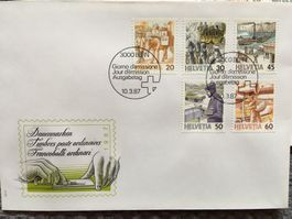 Postbeförderung 1987 auf FDC - 5x