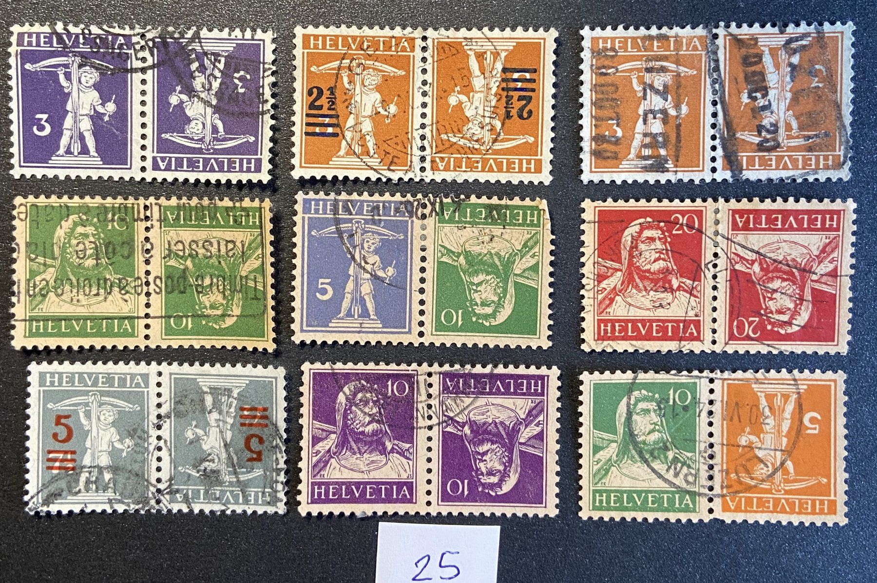 Alle Briefmarken: Lot Freimarken Kehrdrucke – Gebraucht aus Böckten von Hansi36