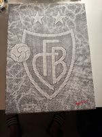 Dot Painting Bild Logo FC Basel auf Leinwand 30x40 cm