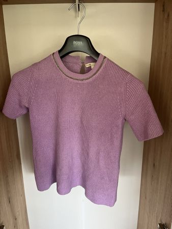 MAJE Sommer Strick Top Lila mit Kette, Grösse 1, Neuwertig