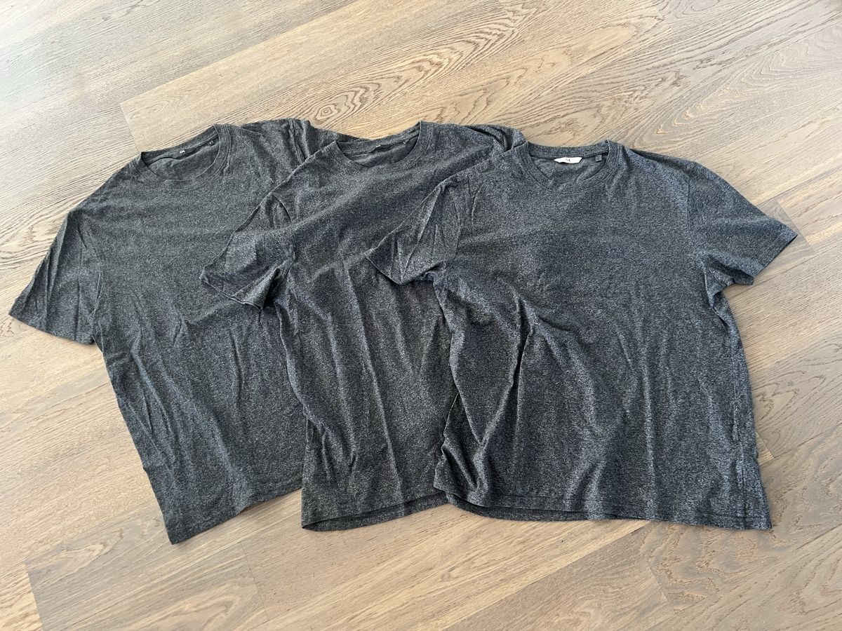C&A T-shirt: 3 Shirts schwarz-meliert, Grösse L – Usato da Meierskappel venduto da schoene_dinge