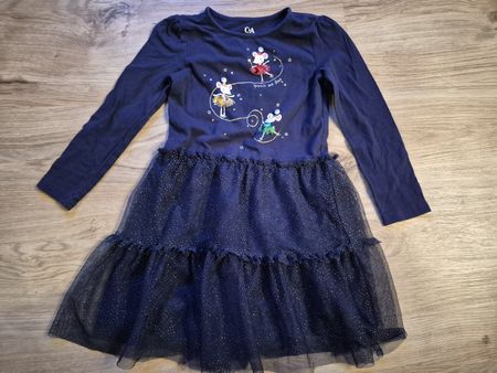 Mädchen Kleid C&A dunkelblau mit Motiv Grösse 122
