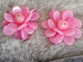 Vintage schicke Pink Ohrclips, 60er Jahre