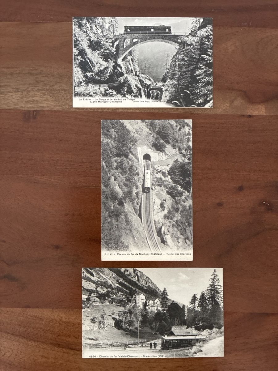 Ansichtskarten: 6 Ansichtskarten Schweiz von Martigny Bahn VS – Gebraucht aus Oftringen von Cla.vD.74 2