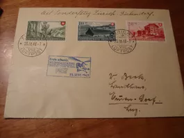 Brief Erster schweiz. Helicopter-Post 1943, Patria-Frankatur