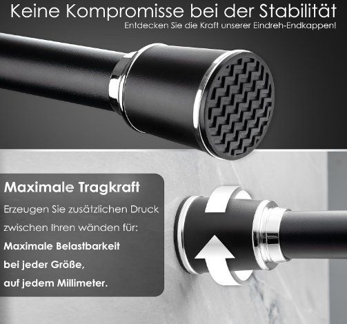 Sonstiges für Haushalt & Wohnen: Vorhangstange ohne Bohren 170-220cm – Neu und originalverpackt aus Adlikon b.Regensdorf von MK-VORHANGSERVICE 3