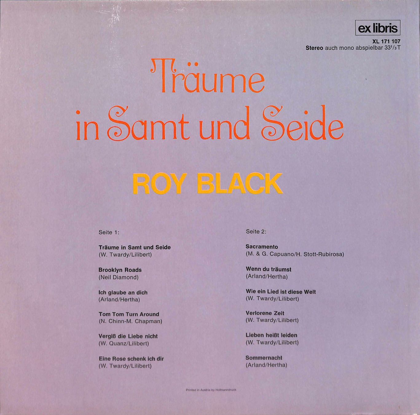 Dischi in vinile: LP: Roy Black - Träume in Samt und Seide – Usato da Trimmis venduto da Dres2 1