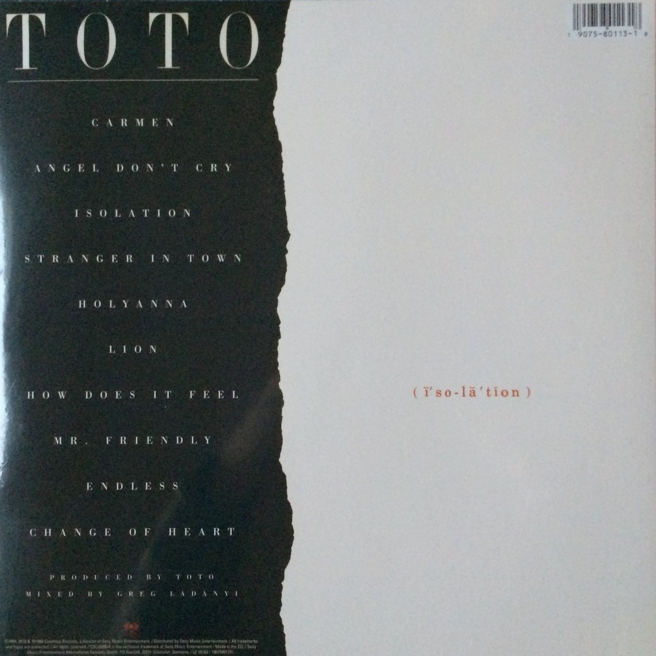 Dischi in vinile: TOTO - ISOLATION – Nuovo e nell'imballaggio originale da Bottens venduto da hotter-than-hell 1