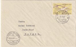 Pro Aero Postflug St. Gallen - La Chaux-de-Fonds 1949