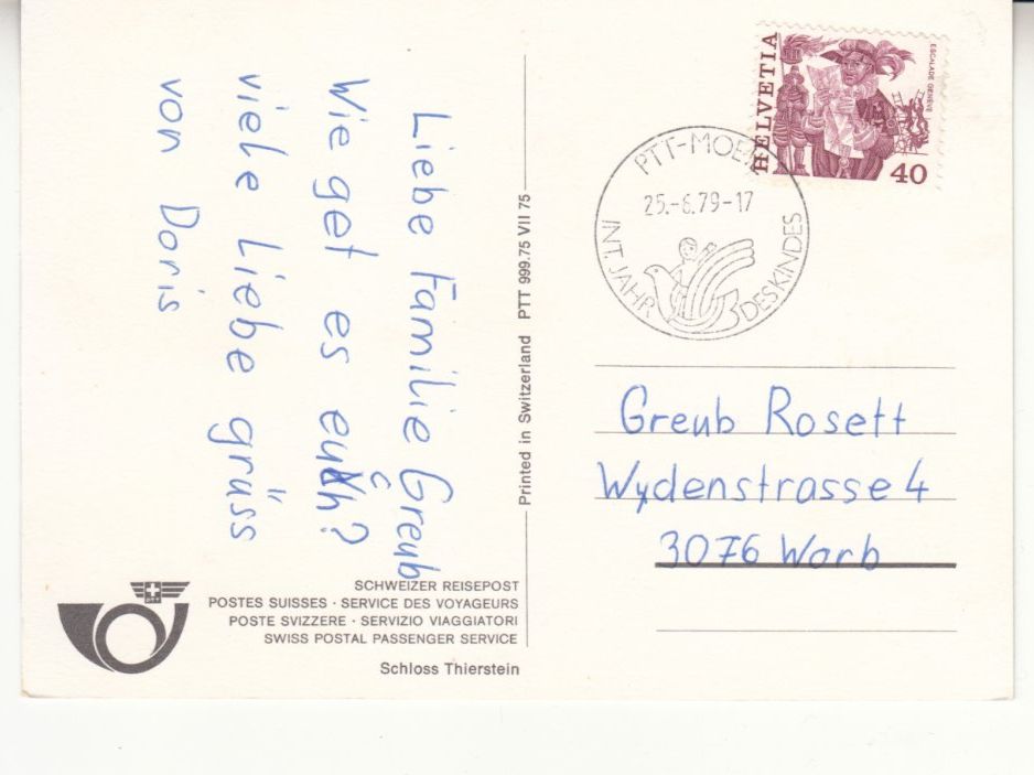 Cartoline postali: Thierstein 1979 – Usato da Bürglen TG venduto da StampGraf 1
