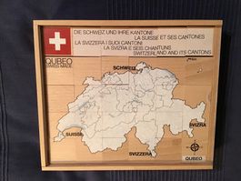 Qubeo Suisse Holzpuzzle Kantone Schweiz, Komplett!