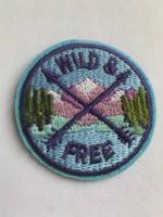 Wild & Free Patch Badge, Bügelbild