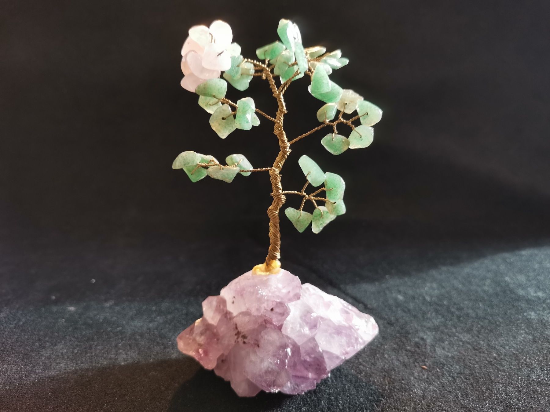 Minerali & Pietre curative: Kristall: "Amethyst-Baum" m.Drahtgeflecht + Kristall-Blätter – Usato da Luzern venduto da adonairo 2