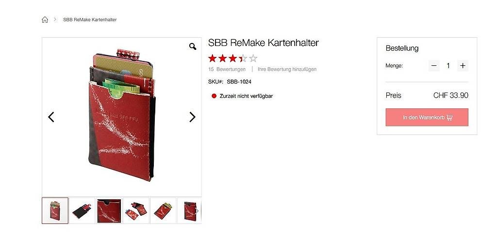 Brieftaschen: SBB ReMake Kartenhalter Portemonnaie – Neu (gemäss Beschreibung) aus Kloten von Samerus 4